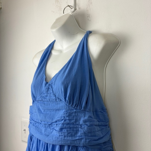 American Eagle Outfitters 100% Cotton Vibrant Blue Dress Romper - Picture 9 of 10